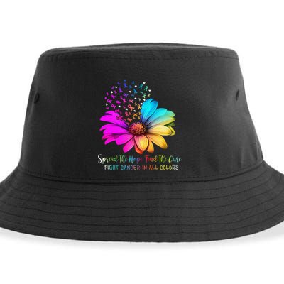Fight Cancer In All Color Spread The Hope Find A Cure P.Ink Gift Sustainable Bucket Hat