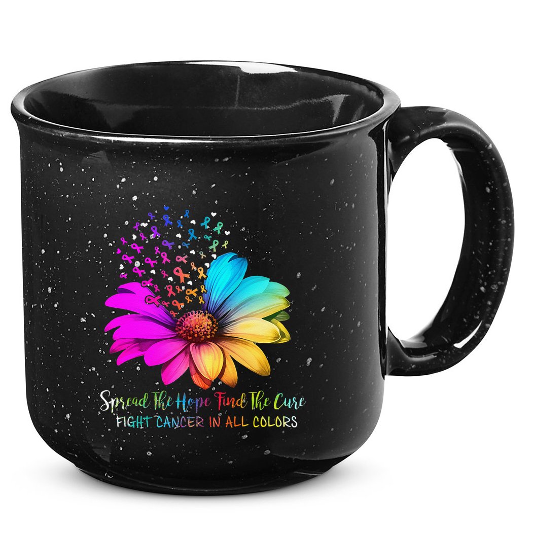 Fight Cancer In All Color Spread The Hope Find A Cure P.Ink Gift 15oz Campfire Ceramic Mug