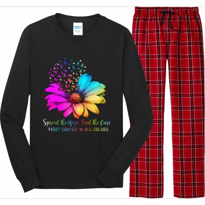 Fight Cancer In All Color Spread The Hope Find A Cure P.Ink Gift Long Sleeve Pajama Set