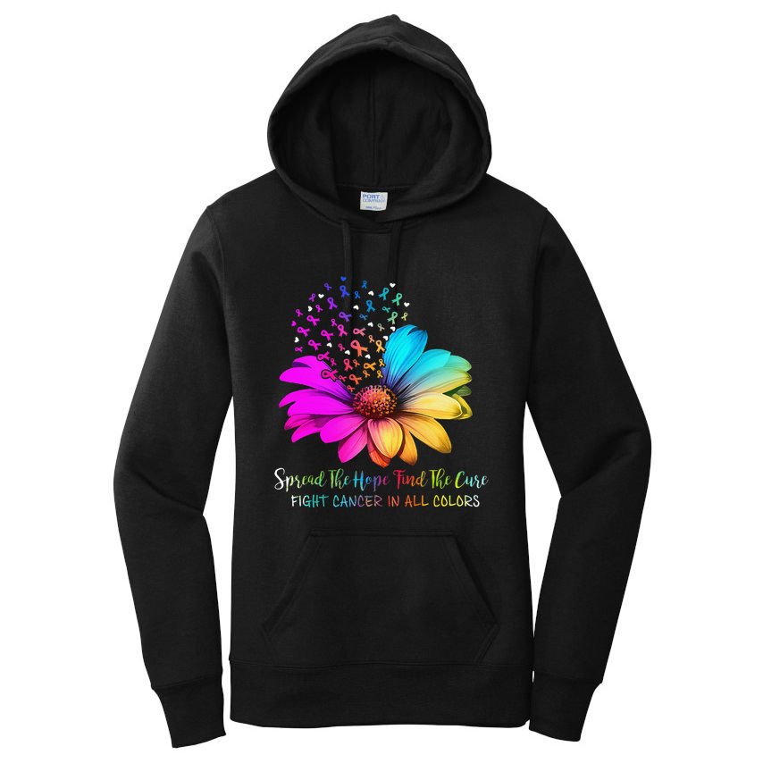 Fight Cancer In All Color Spread The Hope Find A Cure P.Ink Gift Women's Pullover Hoodie