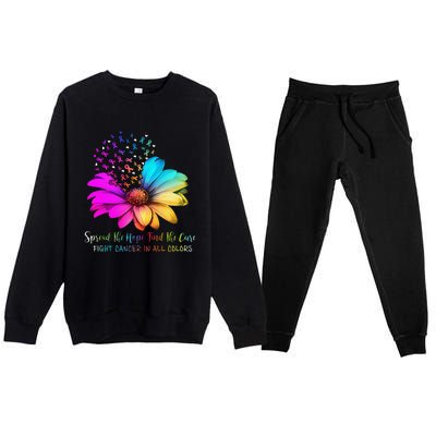 Fight Cancer In All Color Spread The Hope Find A Cure P.Ink Gift Premium Crewneck Sweatsuit Set