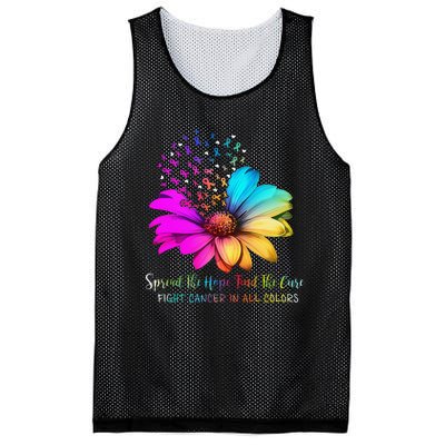 Fight Cancer In All Color Spread The Hope Find A Cure P.Ink Gift Mesh Reversible Basketball Jersey Tank