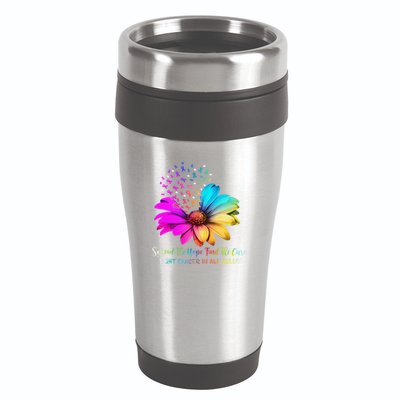 Fight Cancer In All Color Spread The Hope Find A Cure P.Ink Gift 16oz Travel Tumbler