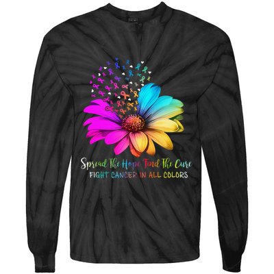 Fight Cancer In All Color Spread The Hope Find A Cure P.Ink Gift Tie-Dye Long Sleeve Shirt
