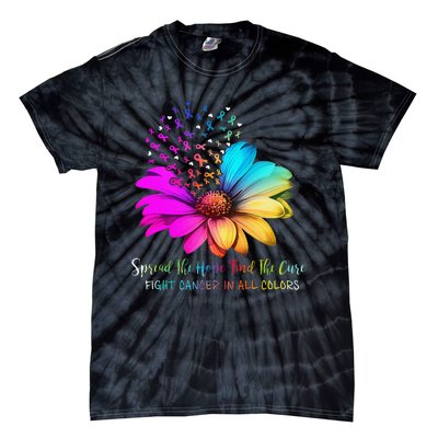 Fight Cancer In All Color Spread The Hope Find A Cure P.Ink Gift Tie-Dye T-Shirt