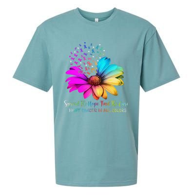 Fight Cancer In All Color Spread The Hope Find A Cure P.Ink Gift Sueded Cloud Jersey T-Shirt