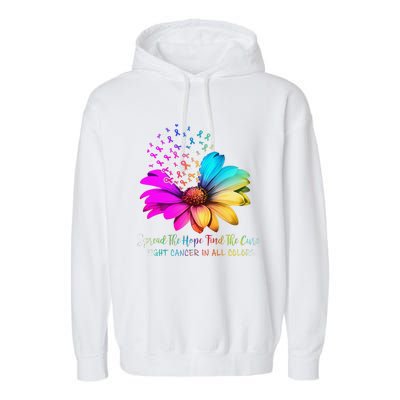 Fight Cancer In All Color Spread The Hope Find A Cure P.Ink Gift Garment-Dyed Fleece Hoodie