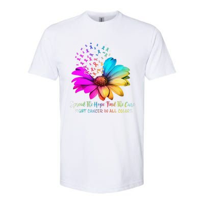 Fight Cancer In All Color Spread The Hope Find A Cure P.Ink Gift Softstyle CVC T-Shirt