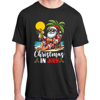 Funny Christmas In July Cool Hawaiian Beach Summer Vacation Adult ChromaSoft Performance T-Shirt