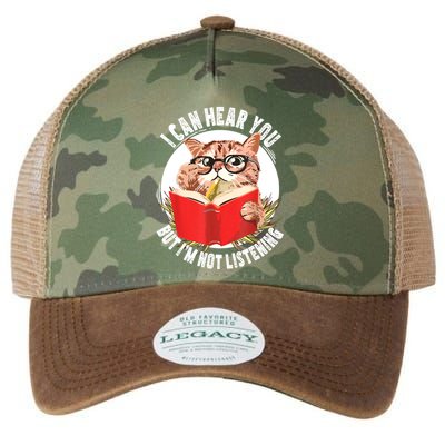 Funny Cat I Can Hear You But Im Listening Legacy Tie Dye Trucker Hat