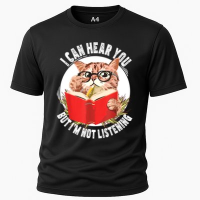 Funny Cat I Can Hear You But Im Listening Performance Shirt