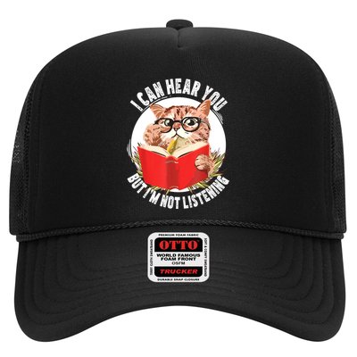 Funny Cat I Can Hear You But Im Listening Trucker Hat