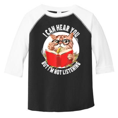 Funny Cat I Can Hear You But Im Listening Toddler Fine Jersey T-Shirt