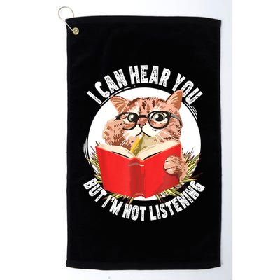 Funny Cat I Can Hear You But Im Listening Golf Towel