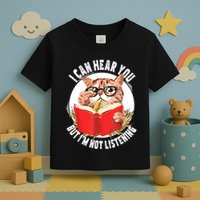 Funny Cat I Can Hear You But Im Listening Toddler T-Shirt
