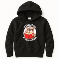 Funny Cat I Can Hear You But Im Listening Kids Hoodie