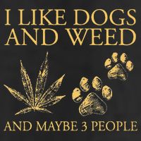 Funny Cannabis I Like Dogs And Weed And Maybe 3 People Gift 7 Panel Mesh Trucker Snapback Hat