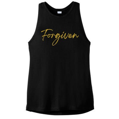 Forgiven Christian Inspirational Design Ladies PosiCharge Tri-Blend Wicking Tank