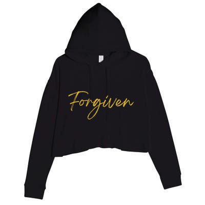 Forgiven Christian Inspirational Design Crop Fleece Hoodie