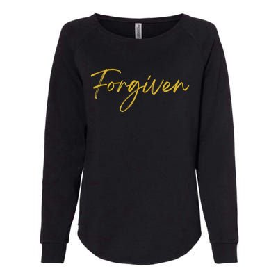 Forgiven Christian Inspirational Design Womens California Wash Sweatshirt