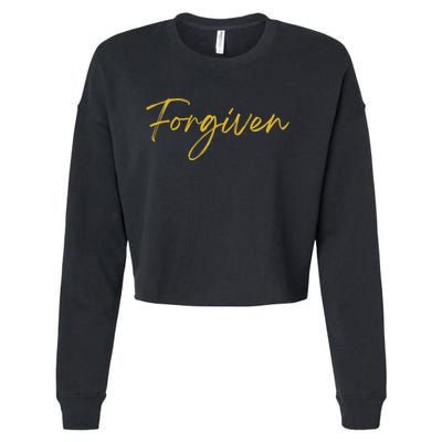 Forgiven Christian Inspirational Design Cropped Pullover Crew