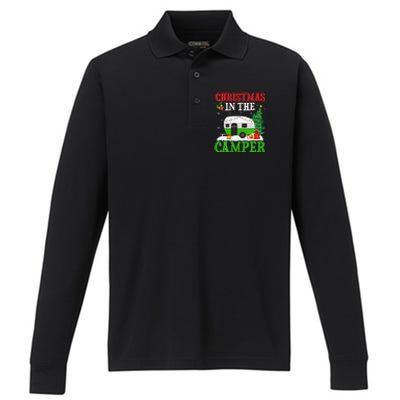 Funny Christmas In The Campers Camping Rv Christmas Gift Performance Long Sleeve Polo