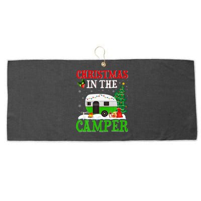 Funny Christmas In The Campers Camping Rv Christmas Gift Large Microfiber Waffle Golf Towel