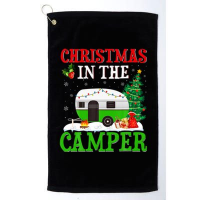 Funny Christmas In The Campers Camping Rv Christmas Gift Platinum Collection Golf Towel