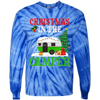 Funny Christmas In The Campers Camping Rv Christmas Gift Tie-Dye Long Sleeve Shirt