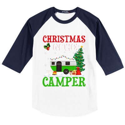 Funny Christmas In The Campers Camping Rv Christmas Gift Baseball Sleeve Shirt