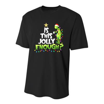 Funny Christmas Is This Jolly Enough Youth Performance Sprint T-Shirt