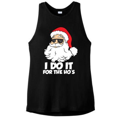 Funny Christmas I Do It For The Hos Christmas Santa Gift Ladies PosiCharge Tri-Blend Wicking Tank