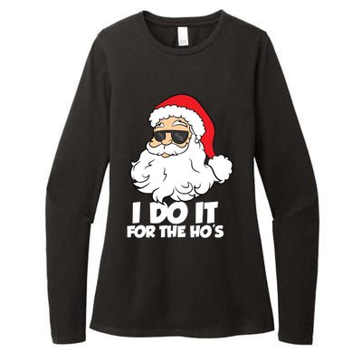 Funny Christmas I Do It For The Hos Christmas Santa Gift Womens CVC Long Sleeve Shirt