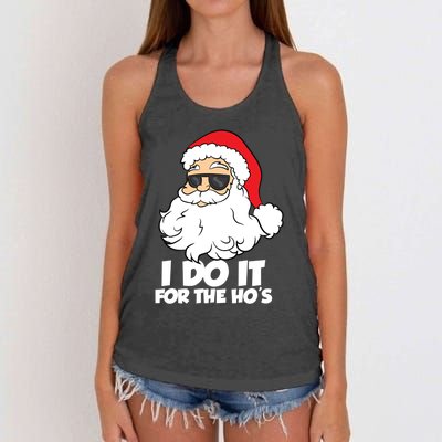 Funny Christmas I Do It For The Hos Christmas Santa Gift Women's Knotted Racerback Tank