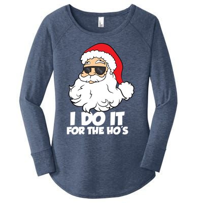 Funny Christmas I Do It For The Hos Christmas Santa Gift Women's Perfect Tri Tunic Long Sleeve Shirt