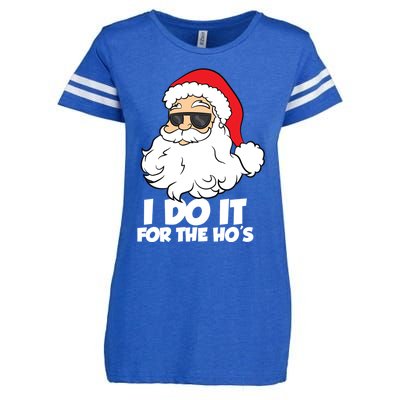 Funny Christmas I Do It For The Hos Christmas Santa Gift Enza Ladies Jersey Football T-Shirt