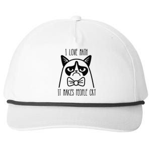 Funny Cat I Love Math It Makes People Cry Snapback Five-Panel Rope Hat