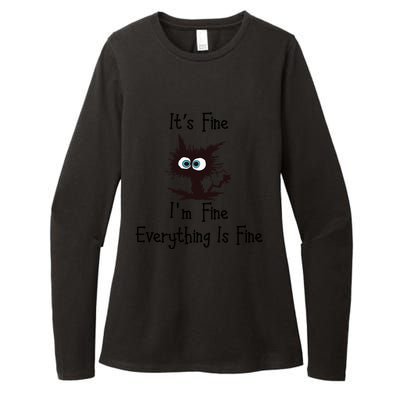 Funny Cat Its Fine I'm Fine Everything Is Fine Gift Womens CVC Long Sleeve Shirt