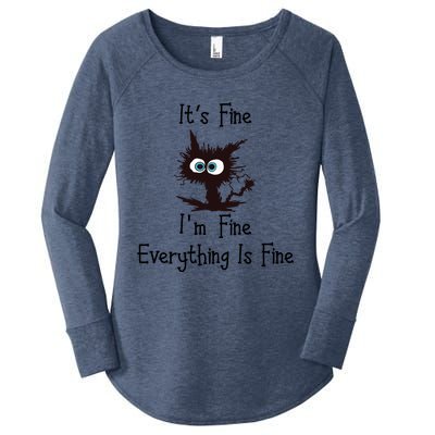 Funny Cat Its Fine I'm Fine Everything Is Fine Gift Women's Perfect Tri Tunic Long Sleeve Shirt