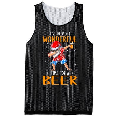 Funny Christmas In July Santa Hawaiian Wonderful Beer Lover Mesh Reversible Basketball Jersey Tank