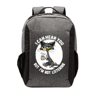 Funny Cat I Can Hear You But Im Listening Cat And Coffee Vector Backpack