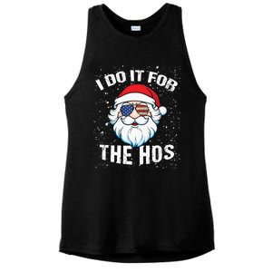 Family Chrisrmas I Do It For The Hos Santa Claus Sunglasses Gift Ladies PosiCharge Tri-Blend Wicking Tank