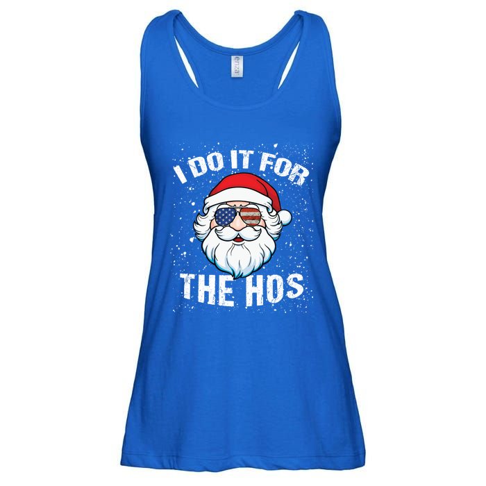 Family Chrisrmas I Do It For The Hos Santa Claus Sunglasses Gift Ladies Essential Flowy Tank