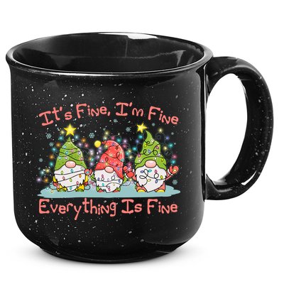 Funny Christmas It's Fine I'm Fine Everything Is Fine Gnomes 15oz Campfire Ceramic Mug