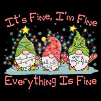 Funny Christmas It's Fine I'm Fine Everything Is Fine Gnomes 16 in Basic Backpack
