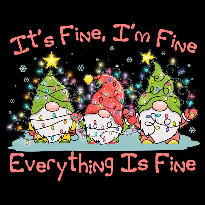 Funny Christmas It's Fine I'm Fine Everything Is Fine Gnomes 16 in Basic Backpack
