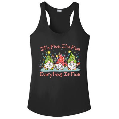 Funny Christmas It's Fine I'm Fine Everything Is Fine Gnomes Ladies PosiCharge Competitor Racerback Tank