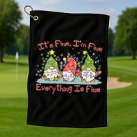 Funny Christmas It's Fine I'm Fine Everything Is Fine Gnomes Golf Towel