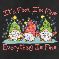 Funny Christmas It's Fine I'm Fine Everything Is Fine Gnomes Golf Towel