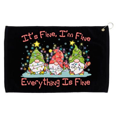 Funny Christmas It's Fine I'm Fine Everything Is Fine Gnomes Grommeted Golf Towel